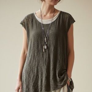 Casual Olive Green Women's Top